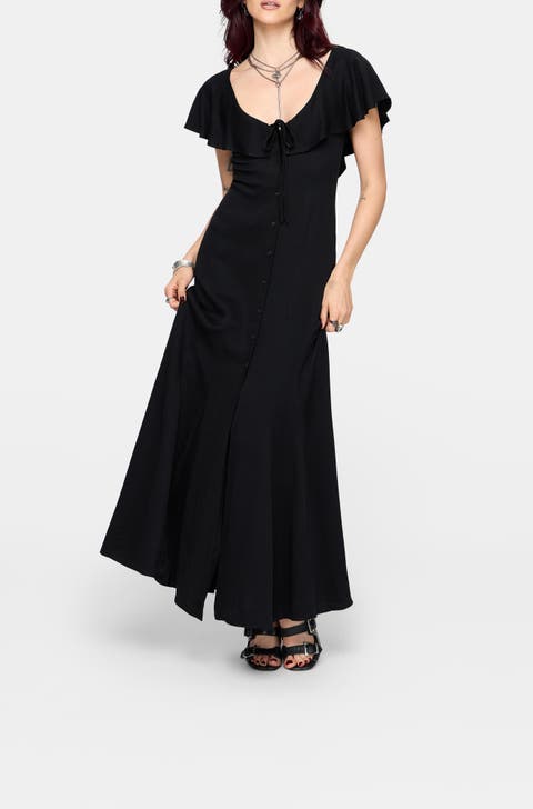 Aren Ruffle Tie Front Maxi Dress