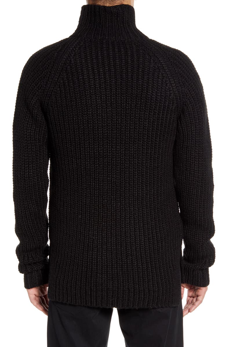 KARL LAGERFELD PARIS Chunky Zip Turtleneck Sweater, Alternate, color, 