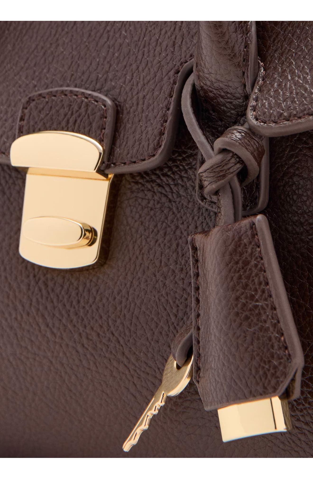 MANGO Medium City Faux Leather Flap Satchel, Alternate, color, Chocolate