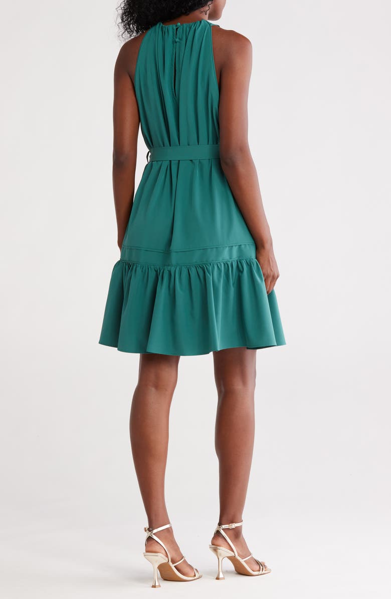 Calvin Klein Halter Neck Sleeveless Dress, Alternate, color, Sequoia