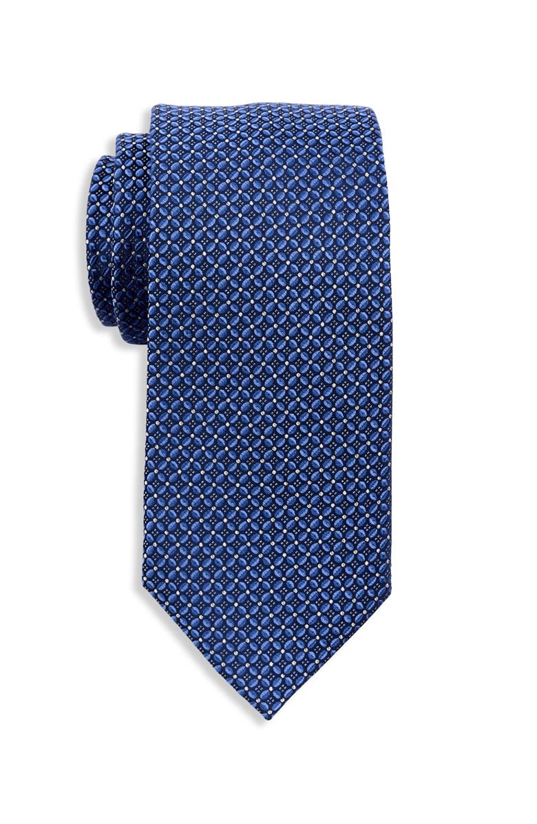 HAGGAR Big & Tall Morton Geometric Tie, Main, color, Navy