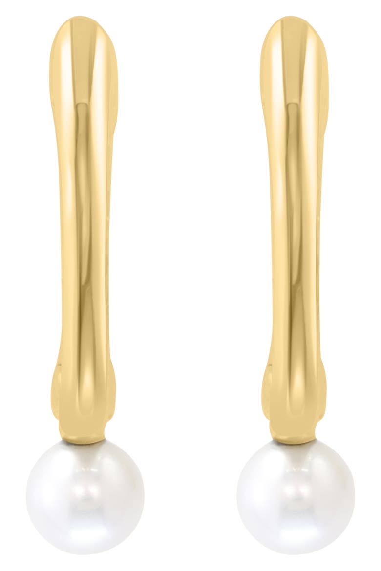 Freshwater Pearl Huggie Earrings, Alternate, color, WHITE