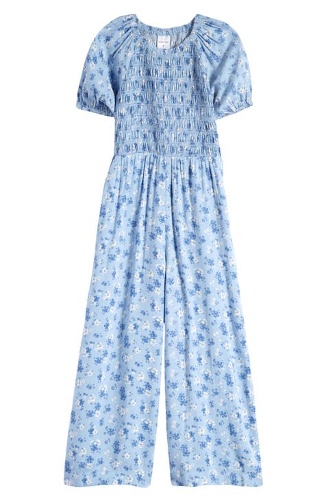 Kids' Floral Print Smocked Jumpsuit (Toddler, Little Kid & Big Kid)