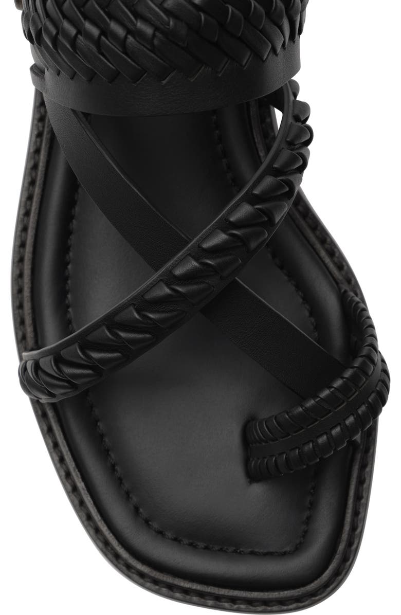 Burberry Leather Baez Sandals, Alternate, color, Black