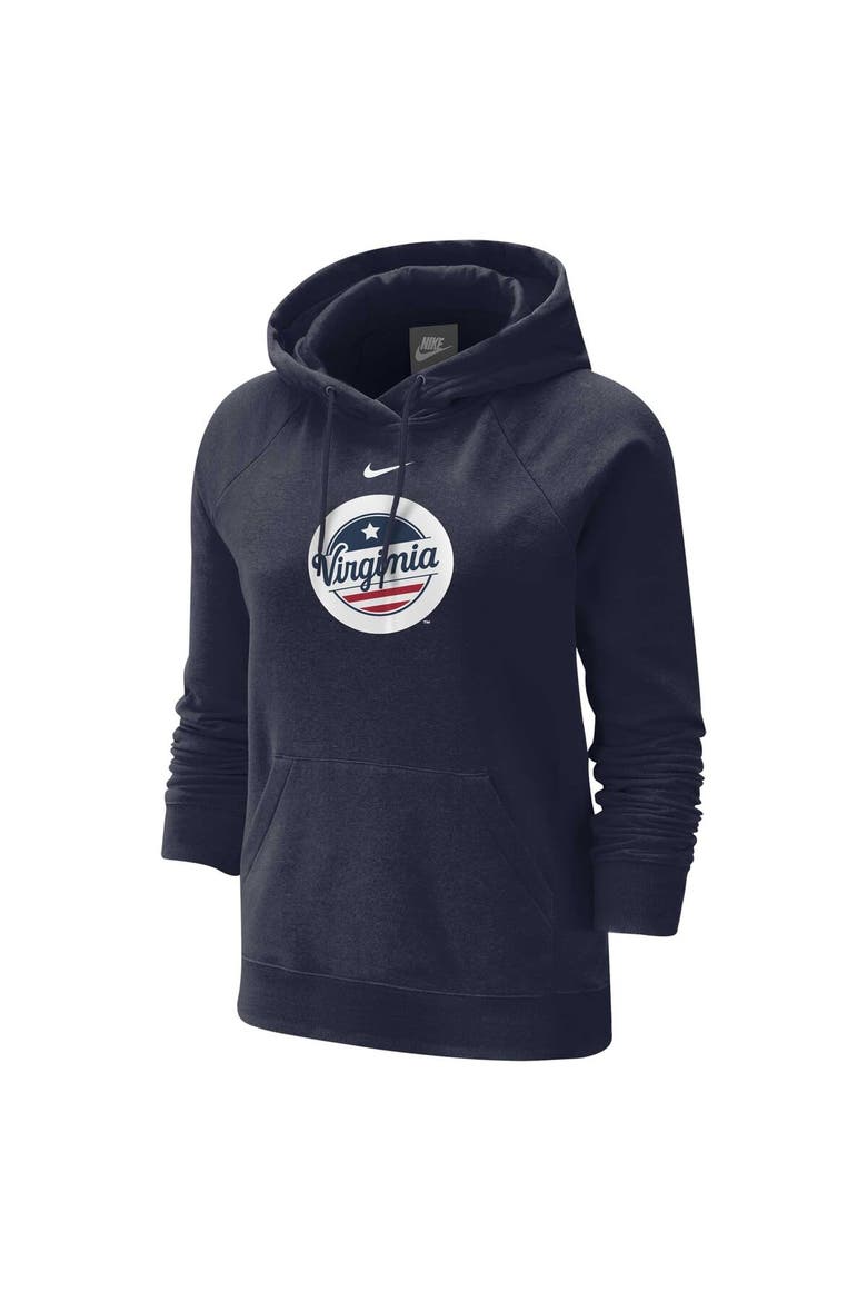 Women's Nike Navy Virginia Cavaliers Red, White & Hoo Raglan Pullover Hoodie, Alternate, color, Navy
