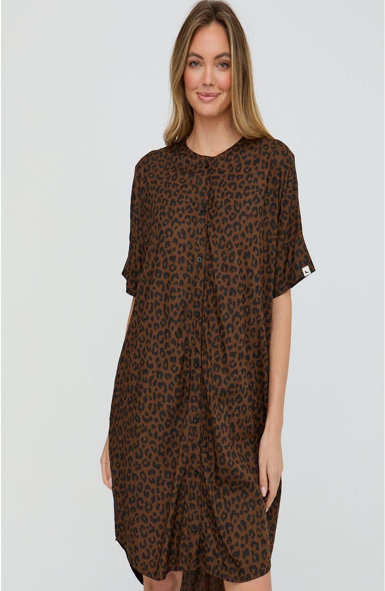 Turtledove London Nina  Brown Tunic, Alternate, color, Brown