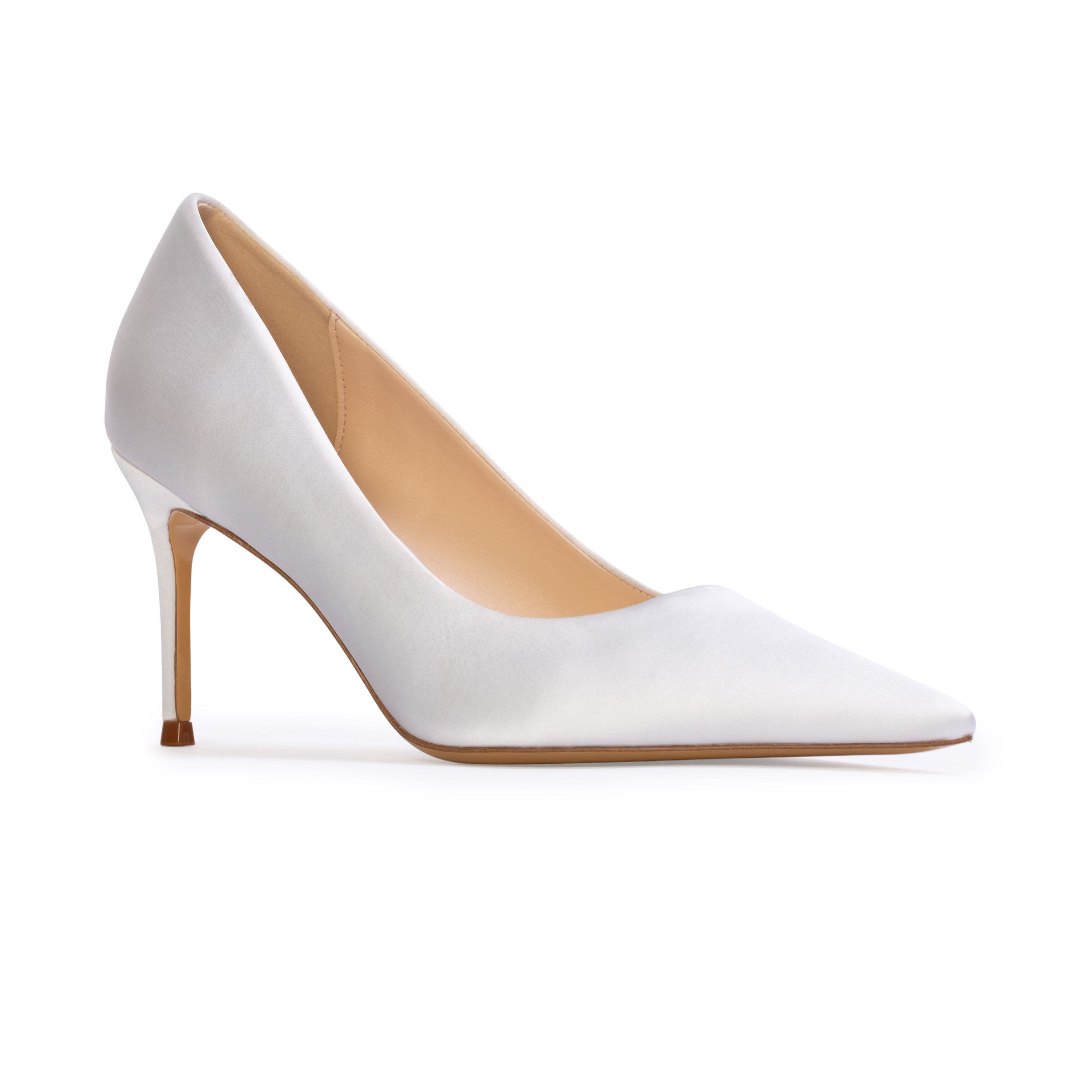 Mia 80 Satin Pump, Alternate, color, White Satin