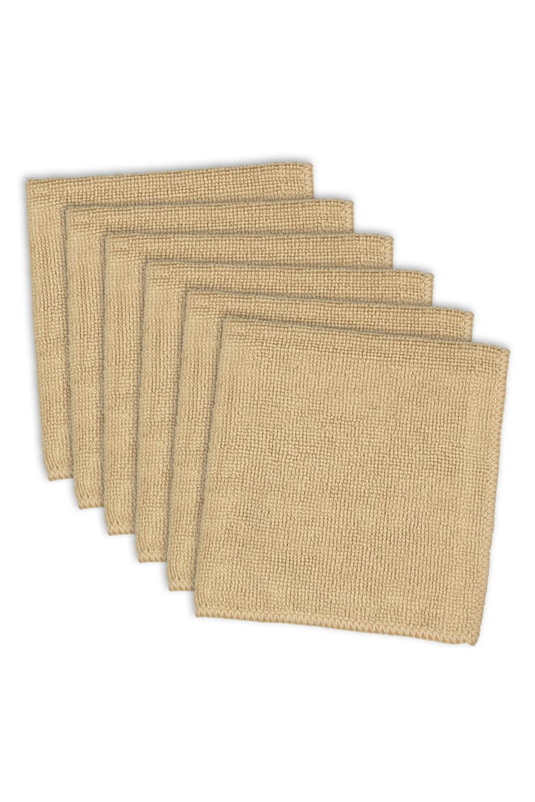 Taupe Microfiber Essential Dishcloth Set/6, Main, color, Taupe