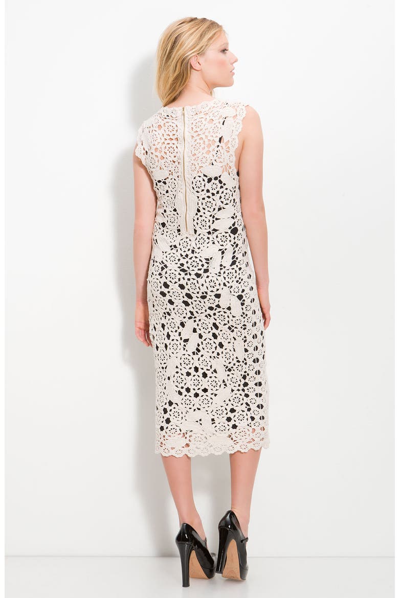 'Nicola' Sleeveless Crochet Dress, Alternate, color, TINTED PEARL
