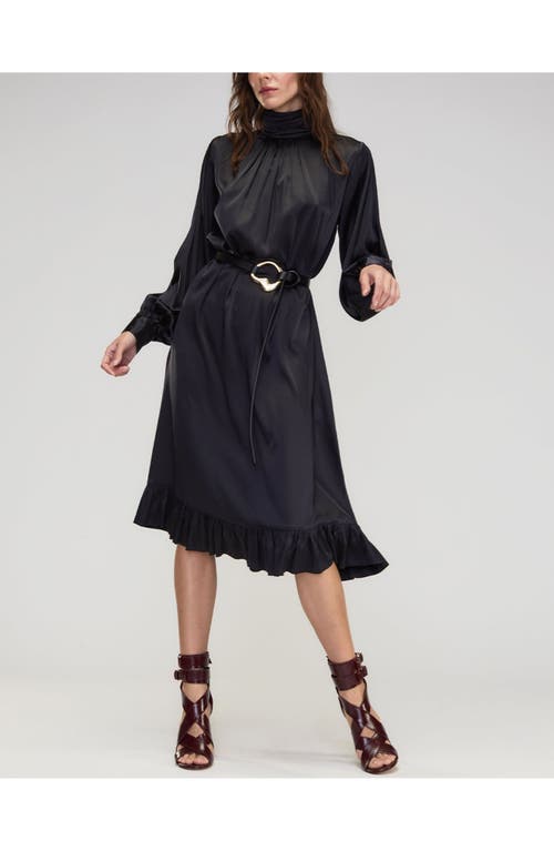Cynthia Rowley Monroe Silk Charmeuse Dress In Black