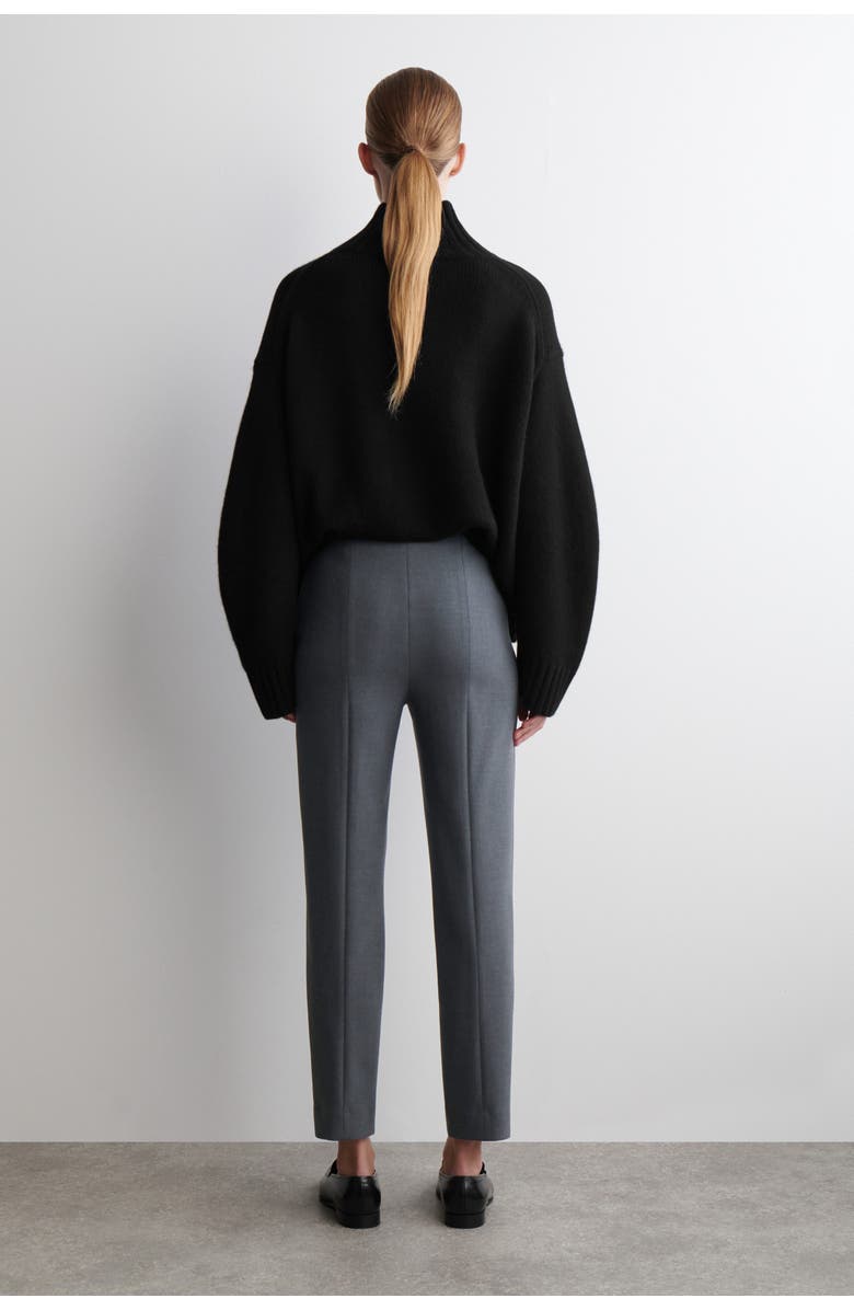 COS Cropped Slim-Leg Pants, Alternate, color, Gray Mélange