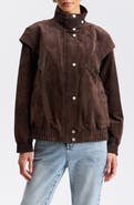 Avec Les Filles Suede Oversized Bomber Jacket