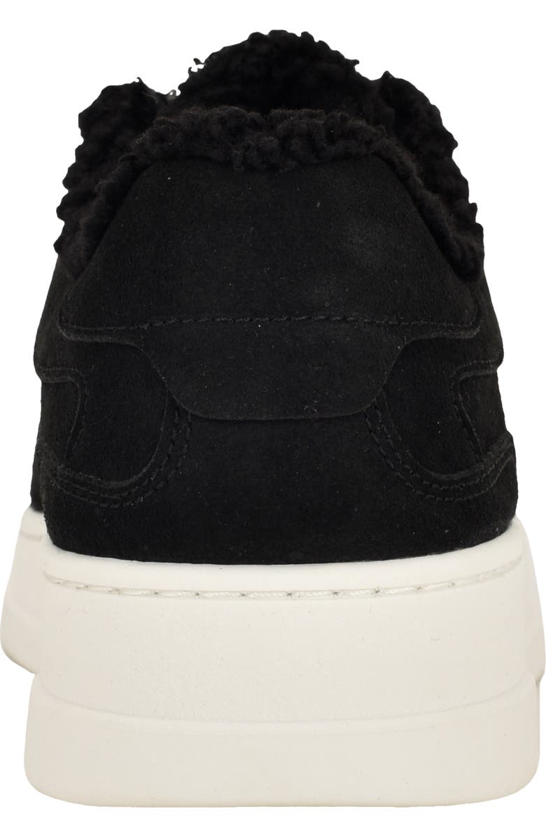 Calvin Klein Pozay Faux Shearling Sneaker, Alternate, color, Black