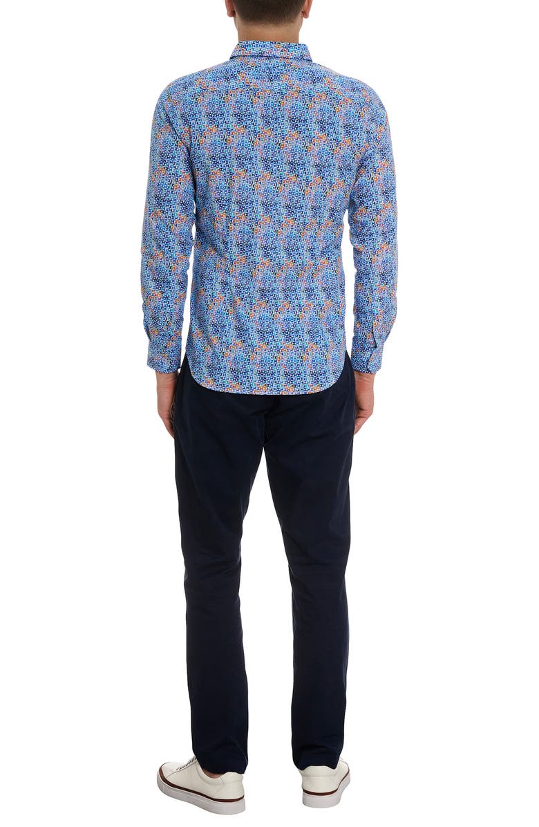 Robert Graham Venlow Geo Print Cotton Button-Up Shirt, Alternate, color,