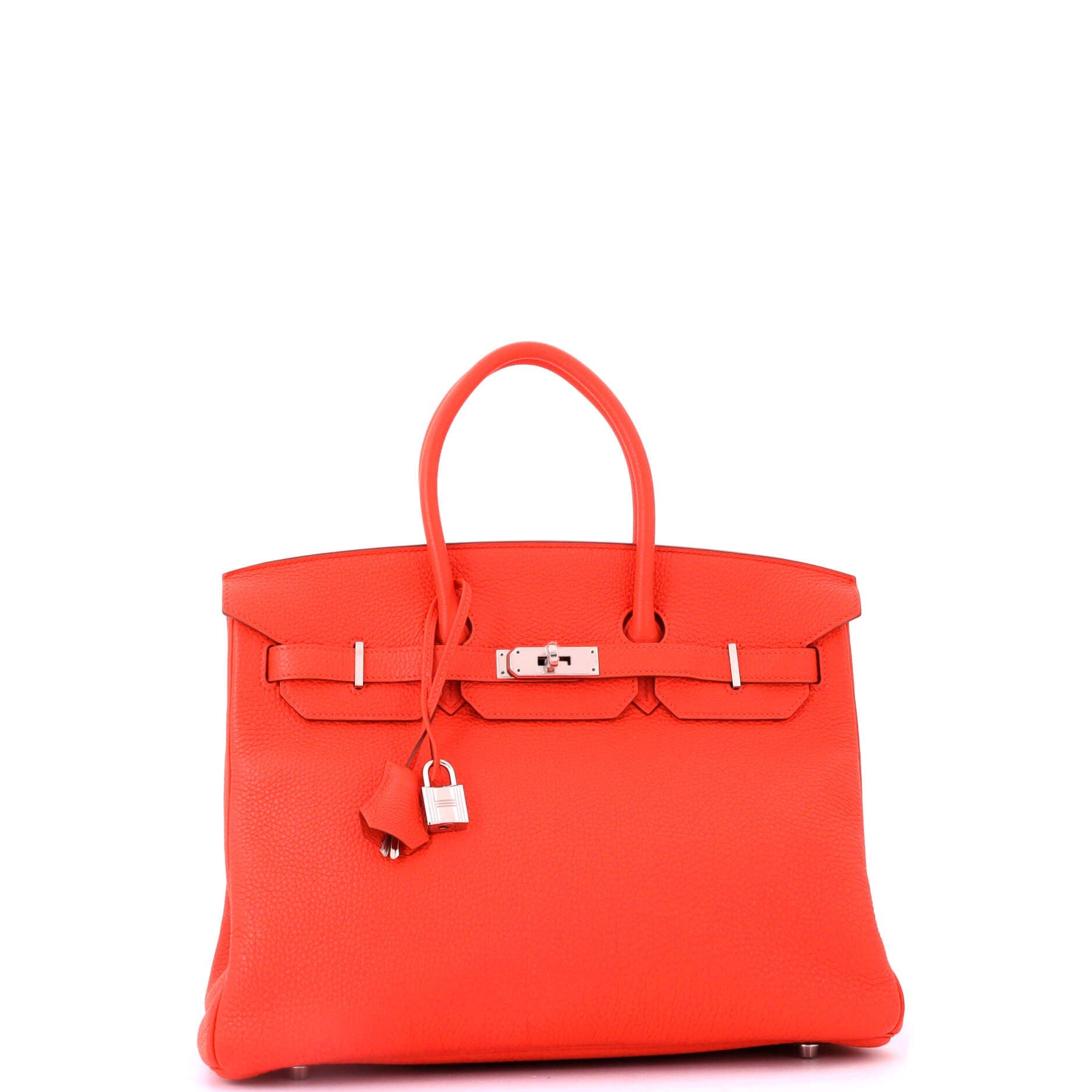 Pre-Owned Hermes Birkin Handbag Orange Togo with Palladium Hardware 35, Alternate, color, Capucine