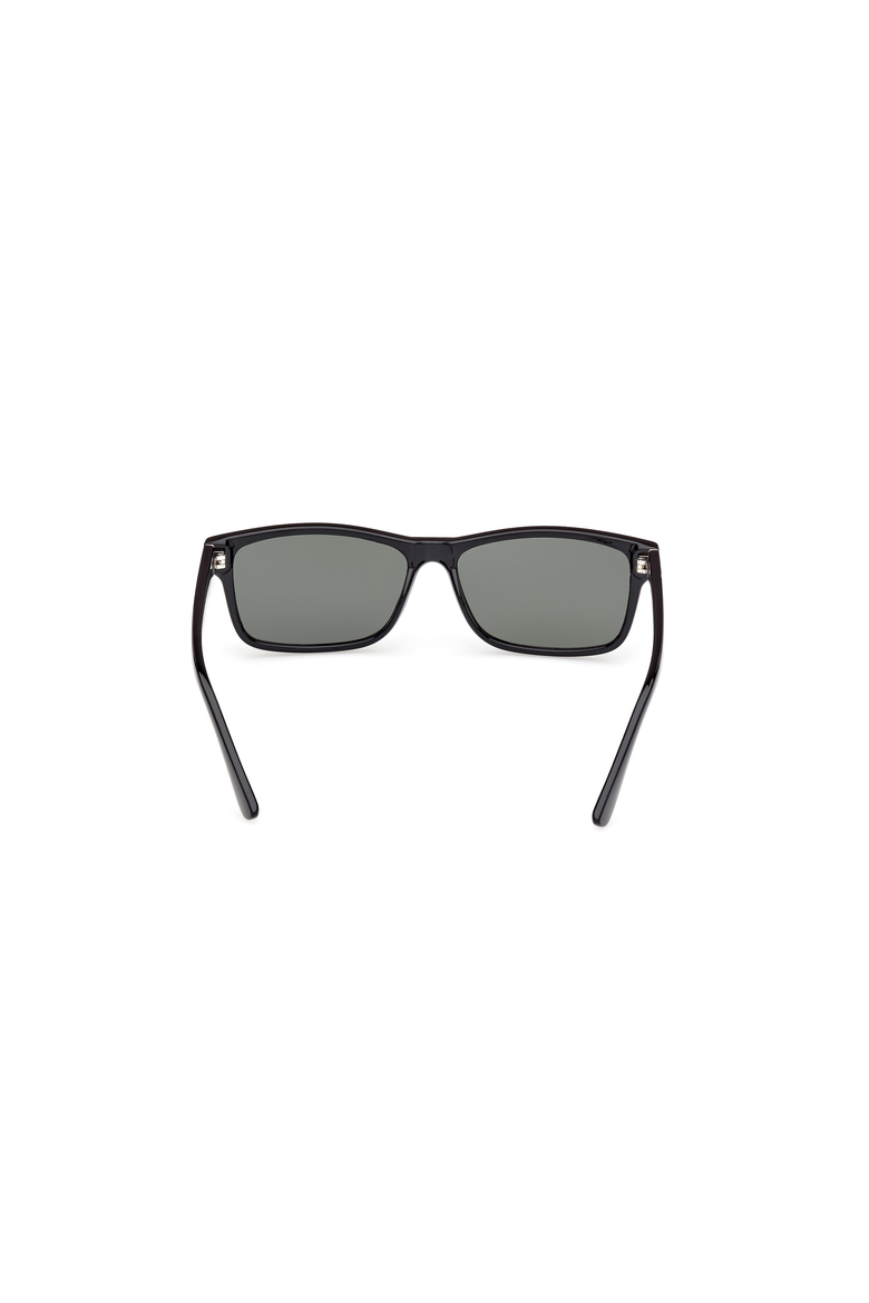 Rounded Rectangular Acetate Sunglasses, Alternate, color, Shiny Black / Green