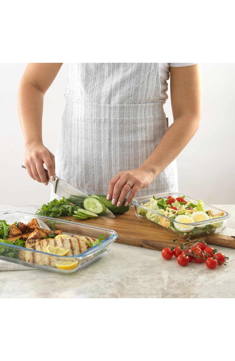 JoyJolt Set of 4 Nesting Glass Baking Dishes with Airtight Lids, Alternate, color, 