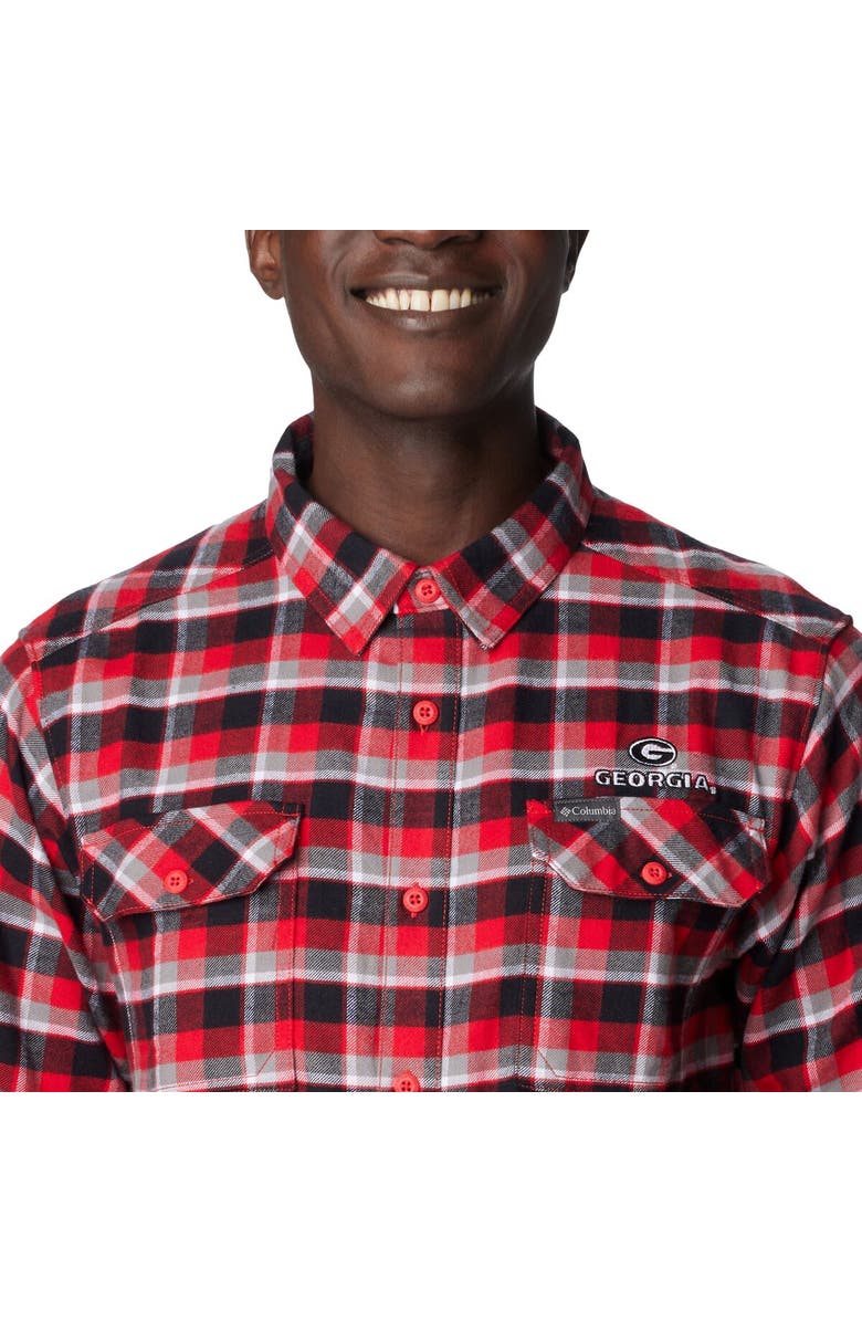 Columbia Red Georgia Bulldogs Flare Gun Flannel Long Sleeve Shirt, Alternate, color, Red