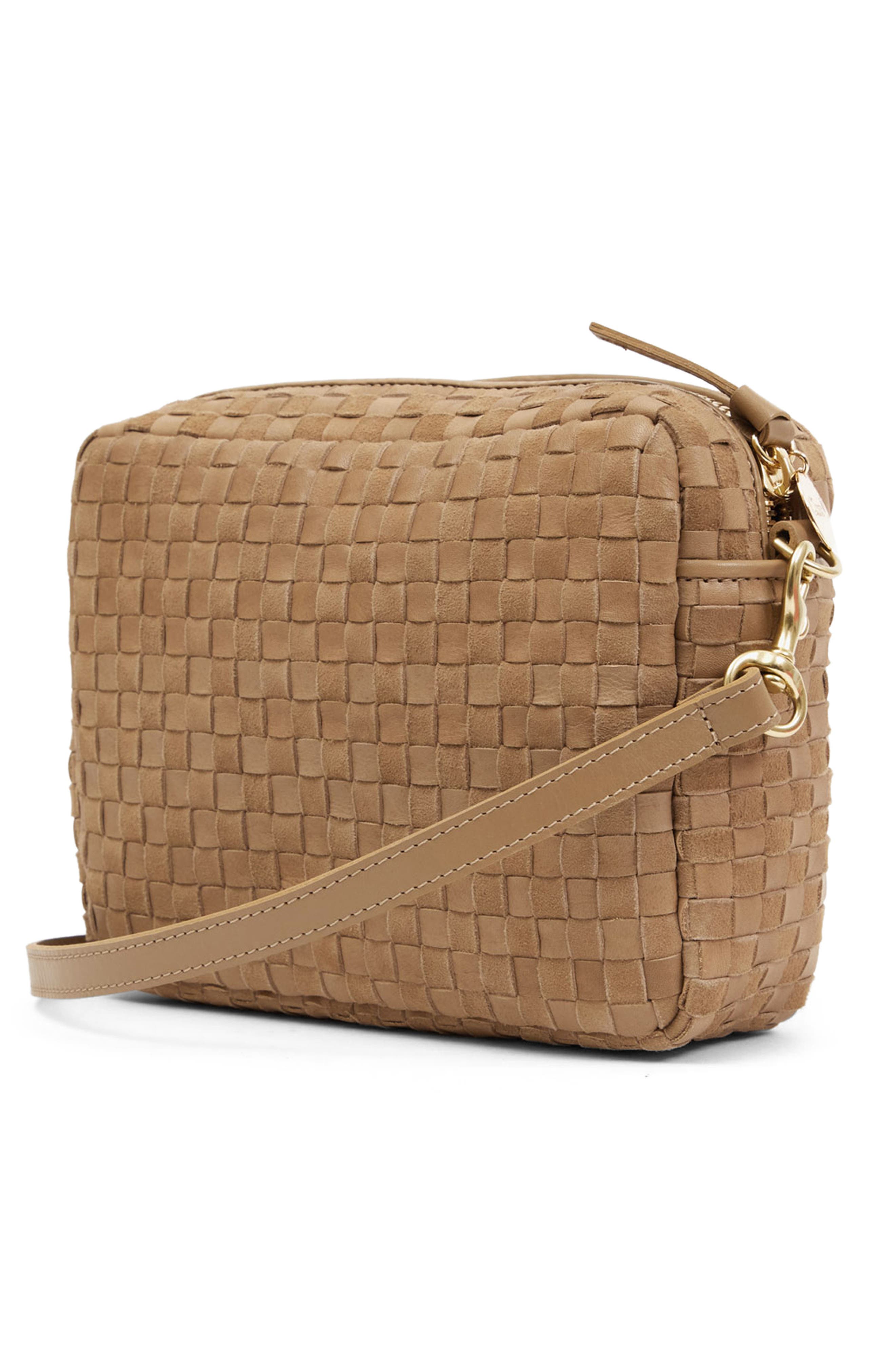Clare V. Midi Sac Woven Leather & Suede Crossbody Bag, Alternate, color, 