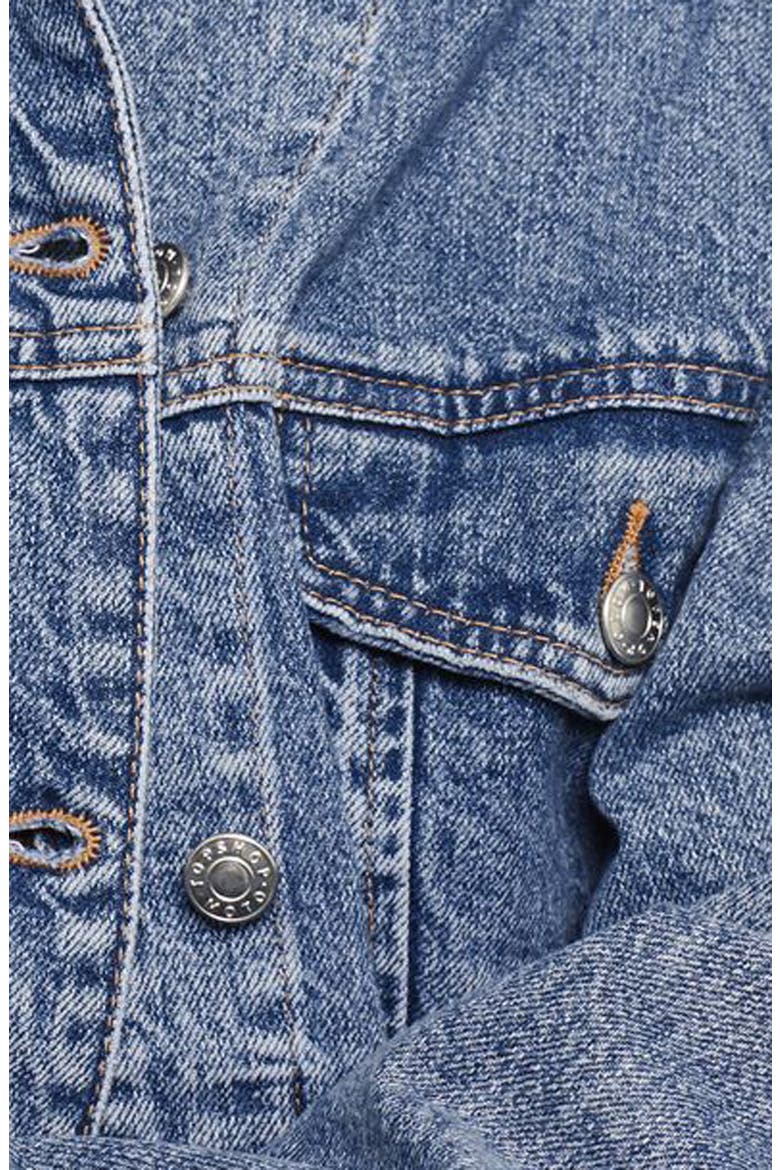 Boxy Crop Denim Jacket, Alternate, color, MID DENIM