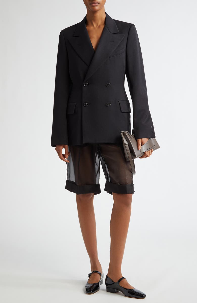 Maison Margiela Mixed Media Miniskirt Layered Shorts, Alternate, color, 