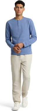 Onia Heavyweight Cotton Waffle Henley Sweatshirt