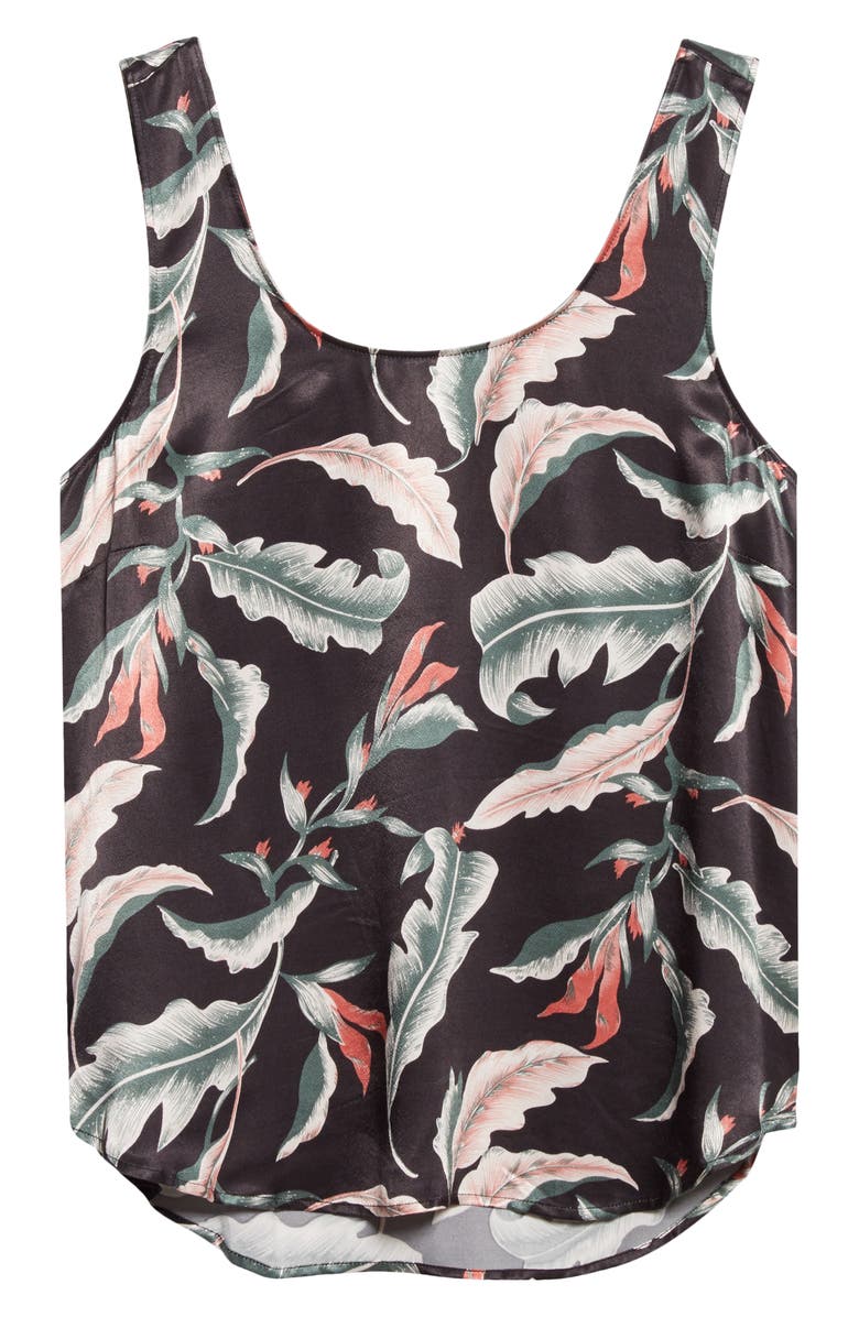 Rails Ida Leaf Print Satin Tank, Alternate, color,
