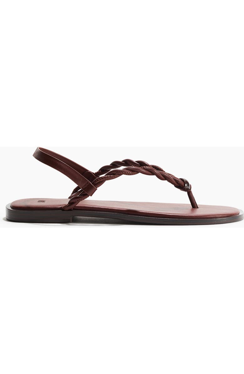 H&M Twist-detail Sandals, Main, color, Dark Brown
