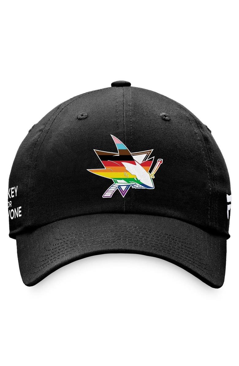 FANATICS Men's Fanatics Branded Black San Jose Sharks Team Logo Pride Adjustable Hat, Alternate, color, Black