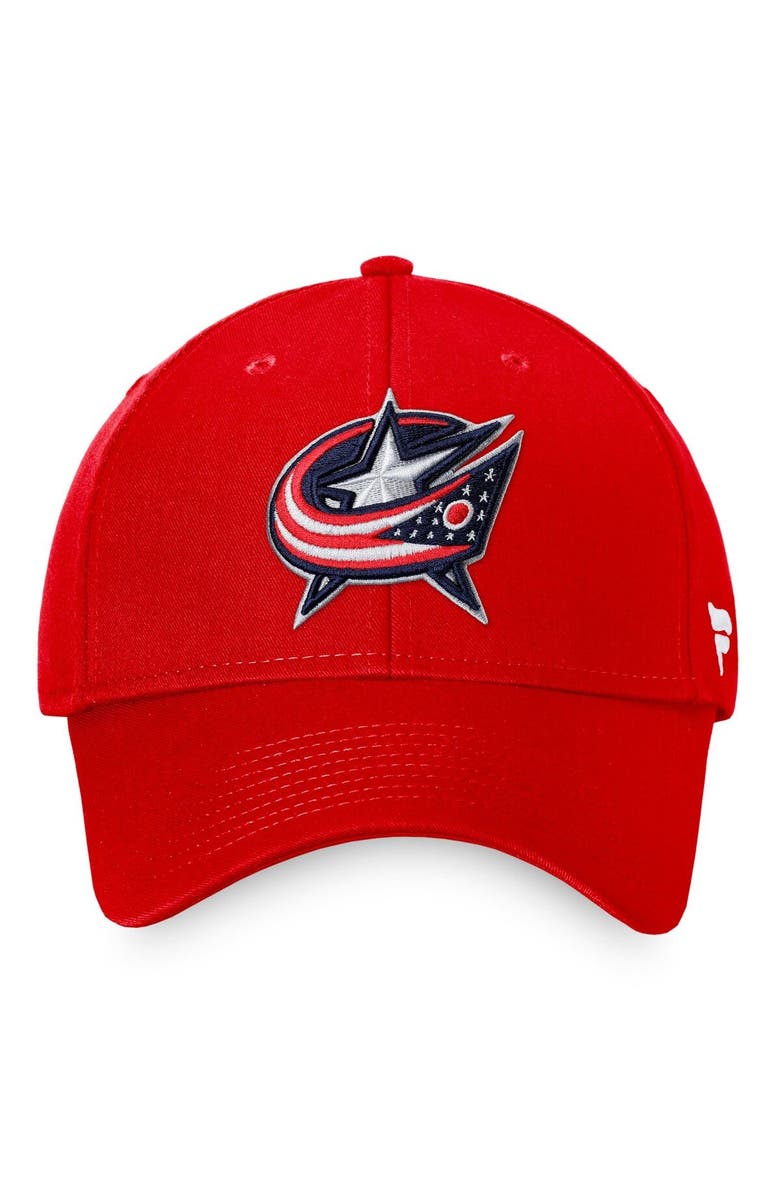 FANATICS Men's Fanatics Branded Red Columbus Blue Jackets Core Adjustable Hat, Alternate, color, 