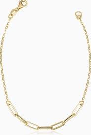 Oradina 14K Yellow Gold Venice Center Cut Bracelet