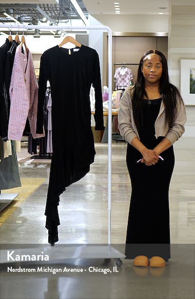 ASTR the Label Metallic Long Sleeve Asymmetric Hem Minidress