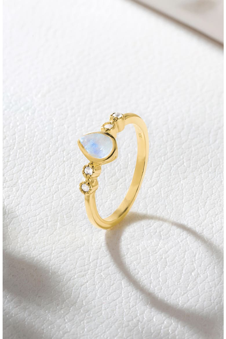 Pear Gemstone Ring, Alternate, color, BLUE
