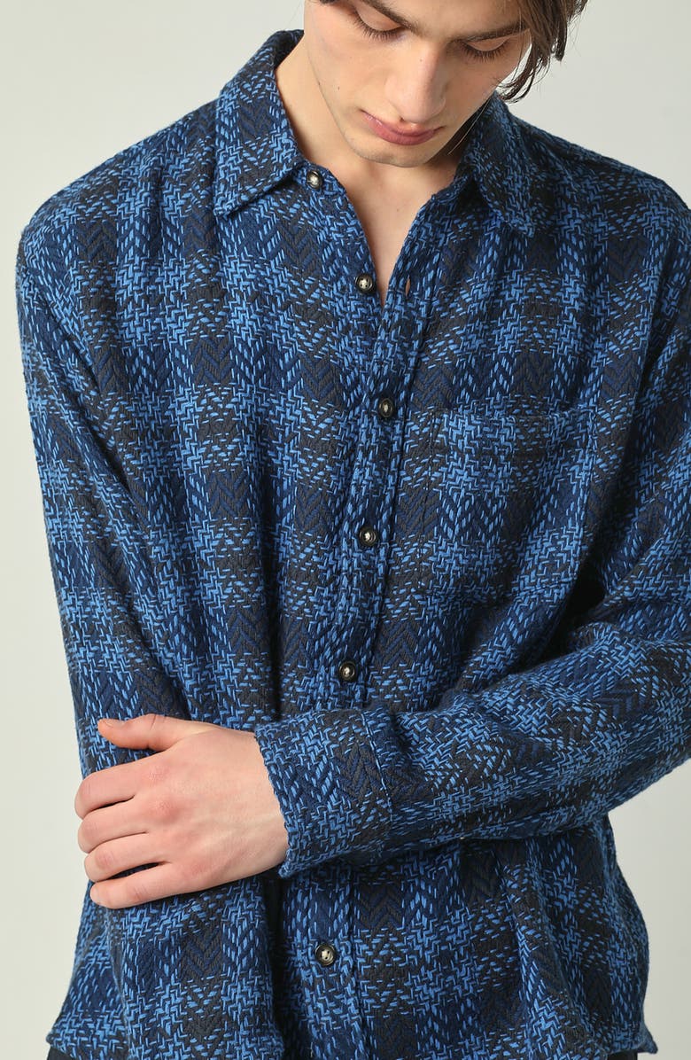 Corridor Acid Plaid Cosmic Button-Up Shirt, Alternate, color, 