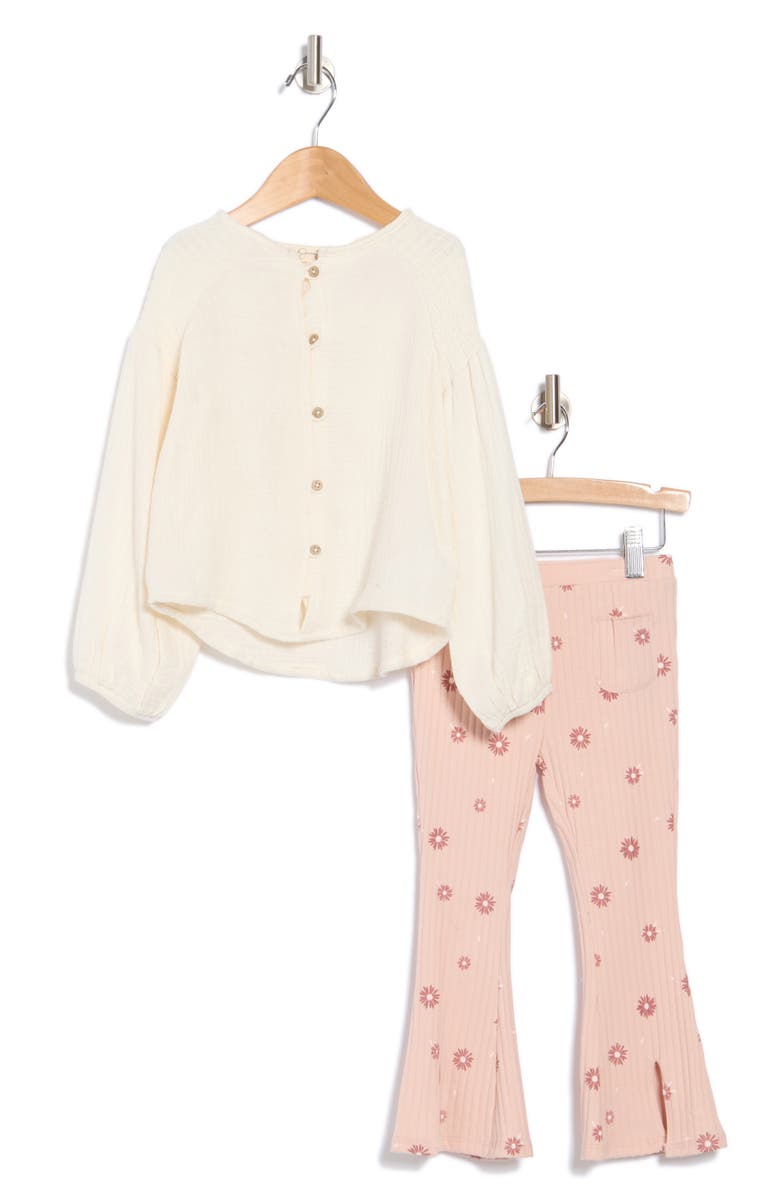 Jessica Simpson Kids' Long Sleeve Top & Flare Leggings, Main, color, 