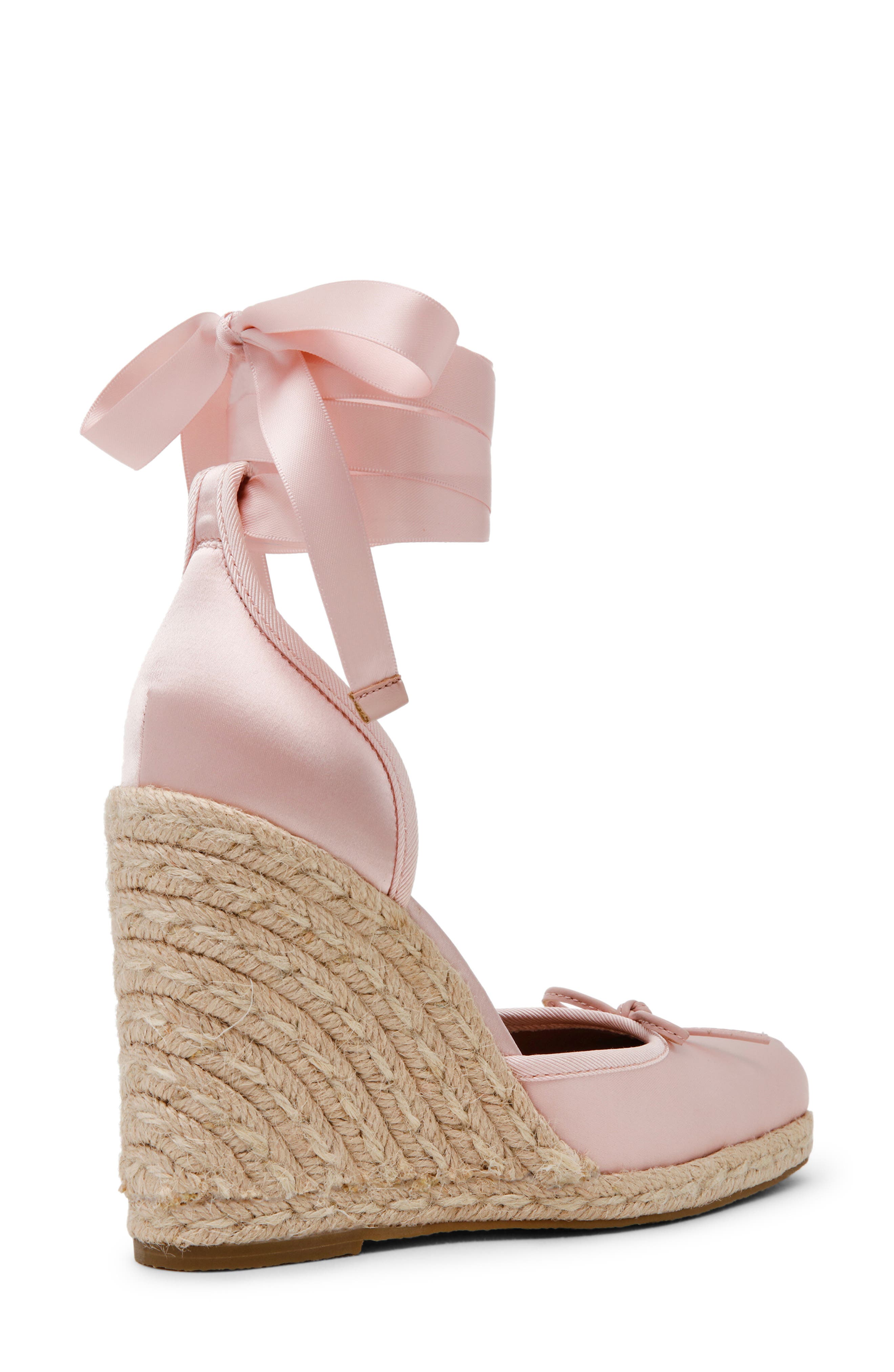Varina Ankle Strap Wedge Espadrille, Alternate, color, BLUSH SATIN