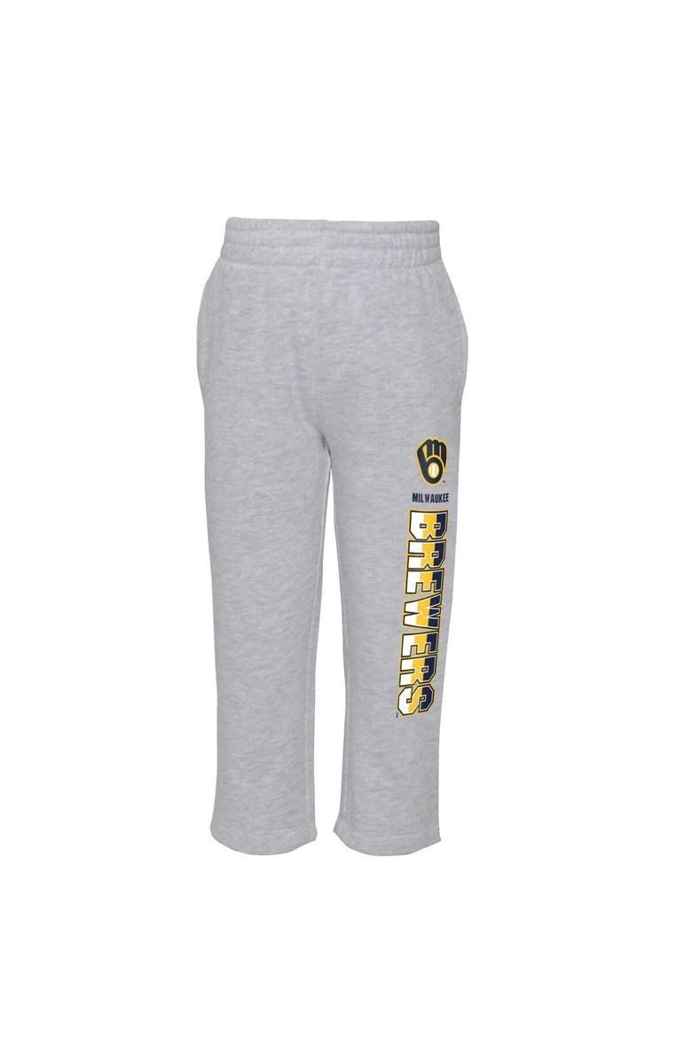 Outerstuff Toddler Navy/Heather Gray Milwaukee Brewers Two-Piece Playmaker Set, Alternate, color, 