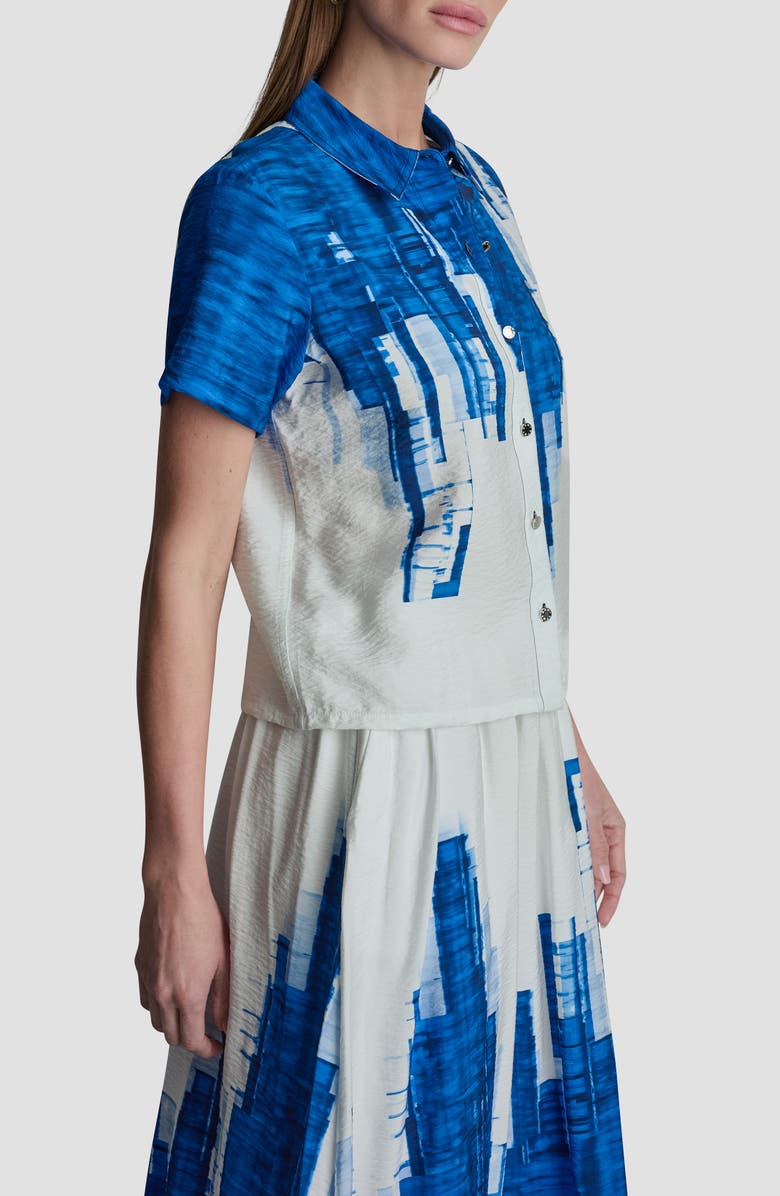 DKNY Upstate Printed Rumpled Voile Button-Up Shirt, Alternate, color,