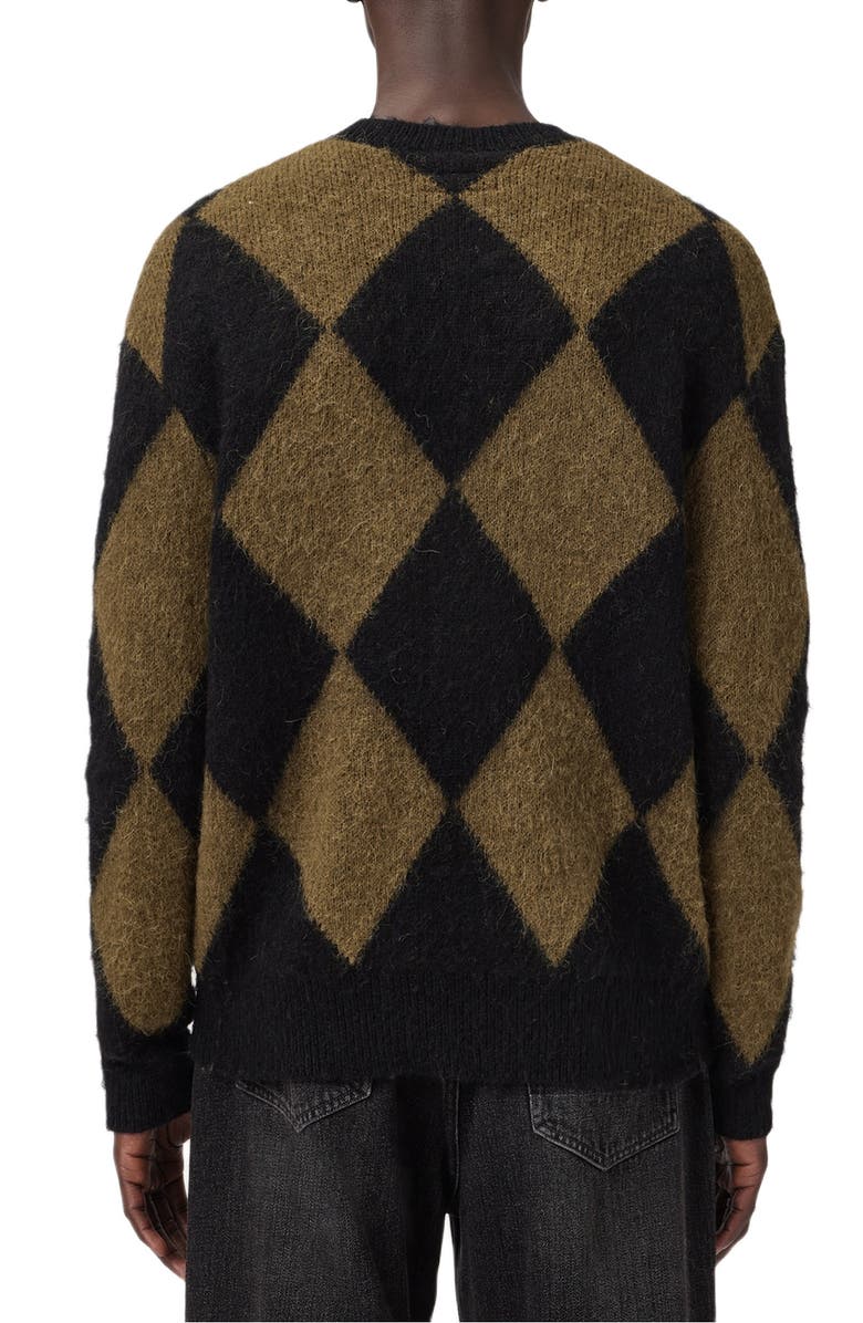 AllSaints Bower Crewneck Sweater, Alternate, color, Black/ Brown