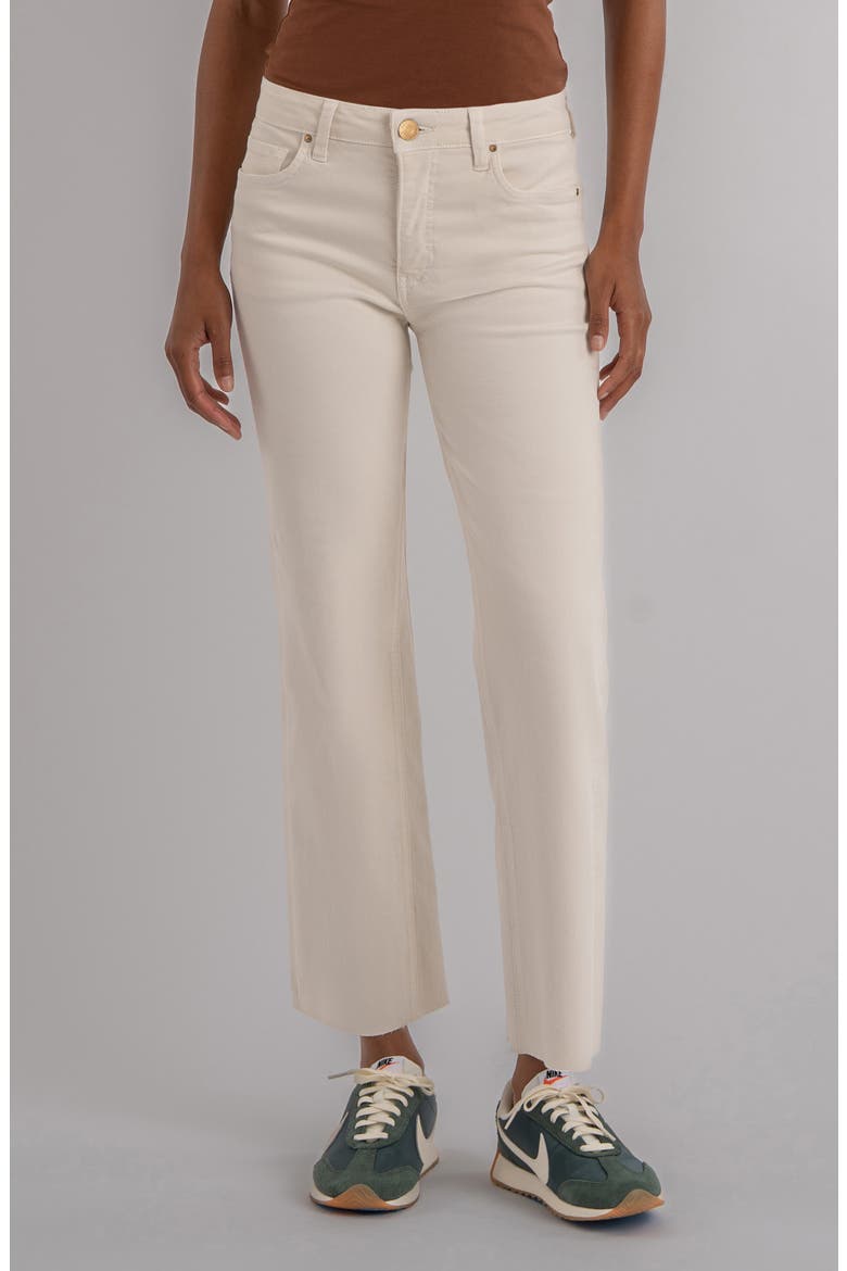 Kelsey Raw Hem Kick Flare Jeans, Main, color, ECRU