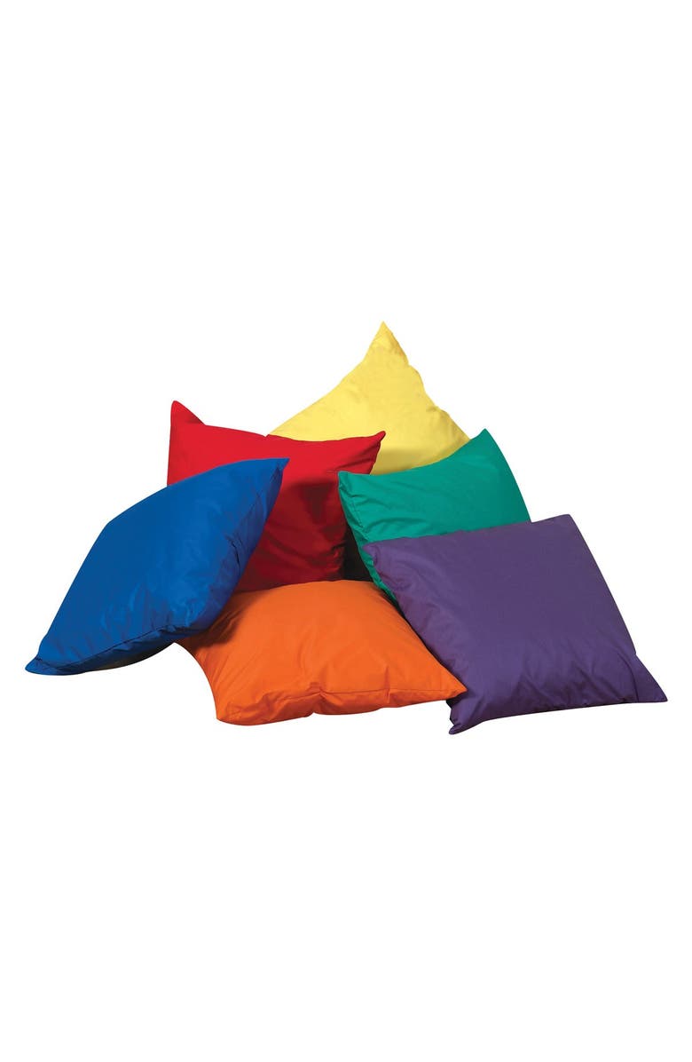 Kaplan Early Learning Company Soft Pillows 17" Square - Set of 6, Main, color, Black