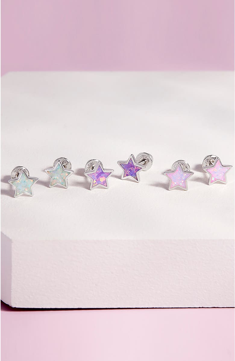 In Season Jewelry Sparkle Star Earrings, Alternate, color, Opal