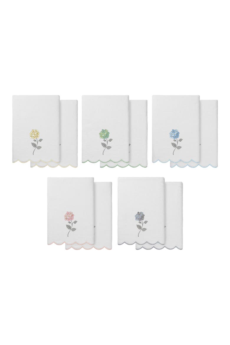 Hydea Scalloped 2-Piece Bath Towel Set, Alternate, color, WHITE/ PINK