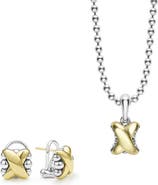 LAGOS Love Knot X Pendant Necklace & Stud Earrings Set