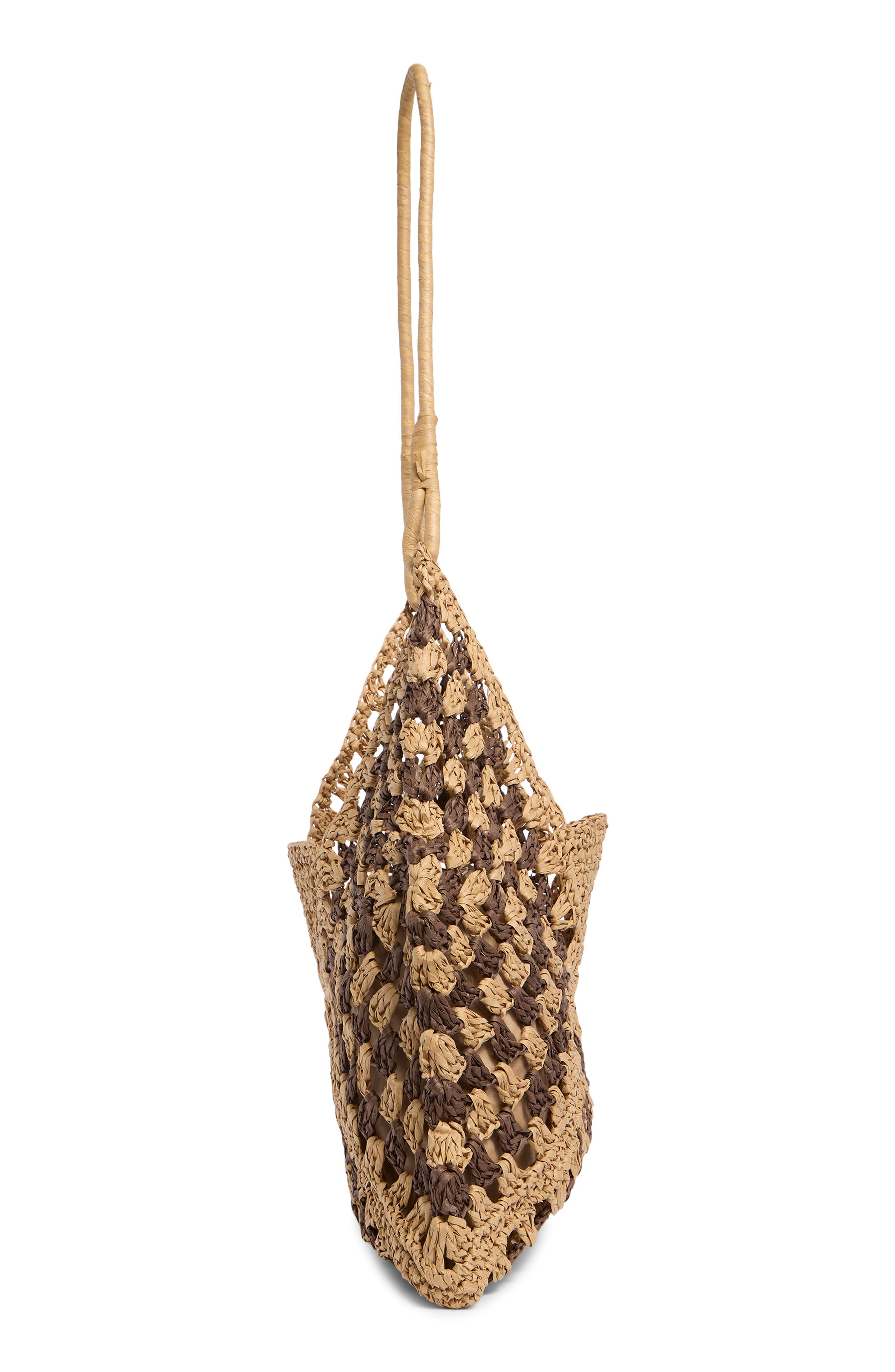 Collection XIIX DIamond Stripe Straw Tote, Alternate, color, Natural Brown