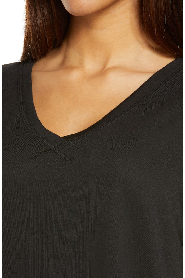 V-Neck T-Shirt, Alternate, color, BLACK
