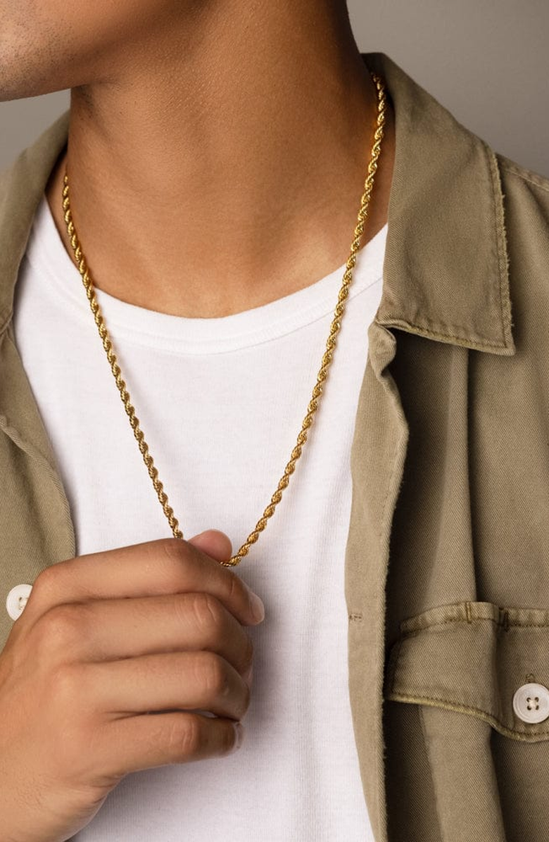 Nialaya Gold Rope Chain Necklace, Alternate, color, Gold