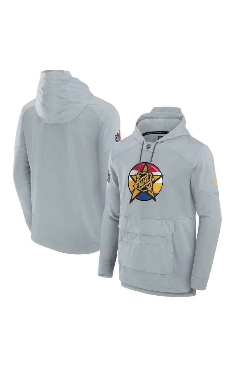 Men's Fanatics Branded  Gray 2024 NHL All-Star Game Authentic Pro Tech Fleece Pullover Hoodie, Main, color, Gray