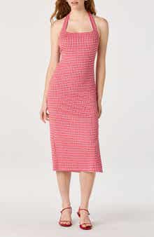 Alice Gingham Halter Neck Midi Dress