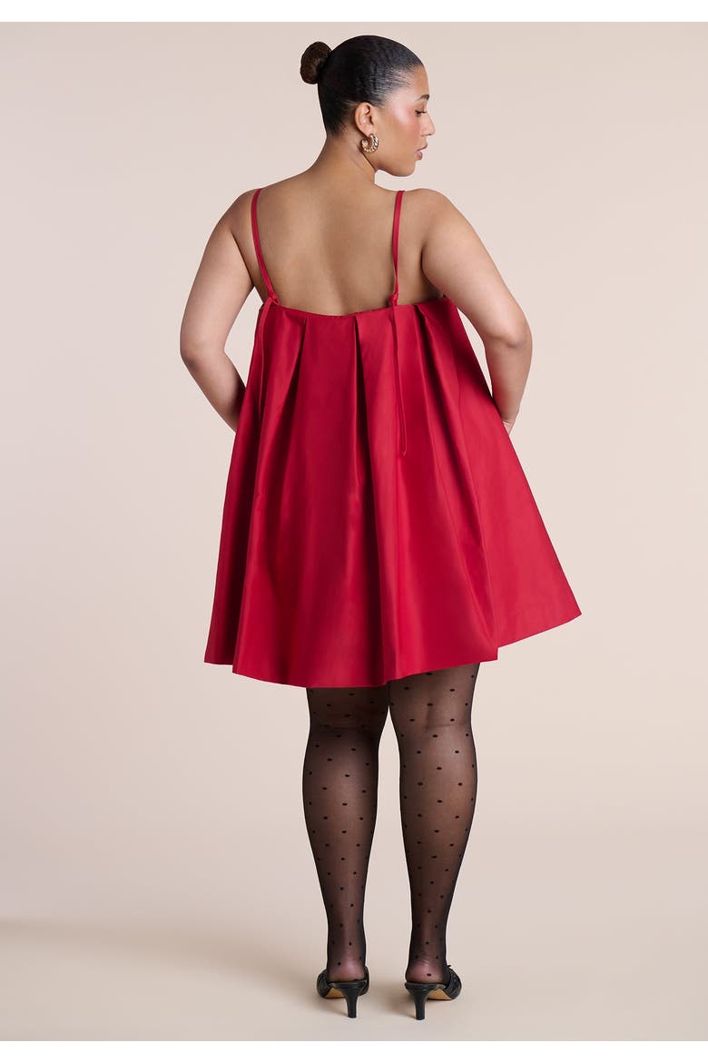 Cape Detail Taffeta Mini Dress, Alternate, color, SCOOTER RED